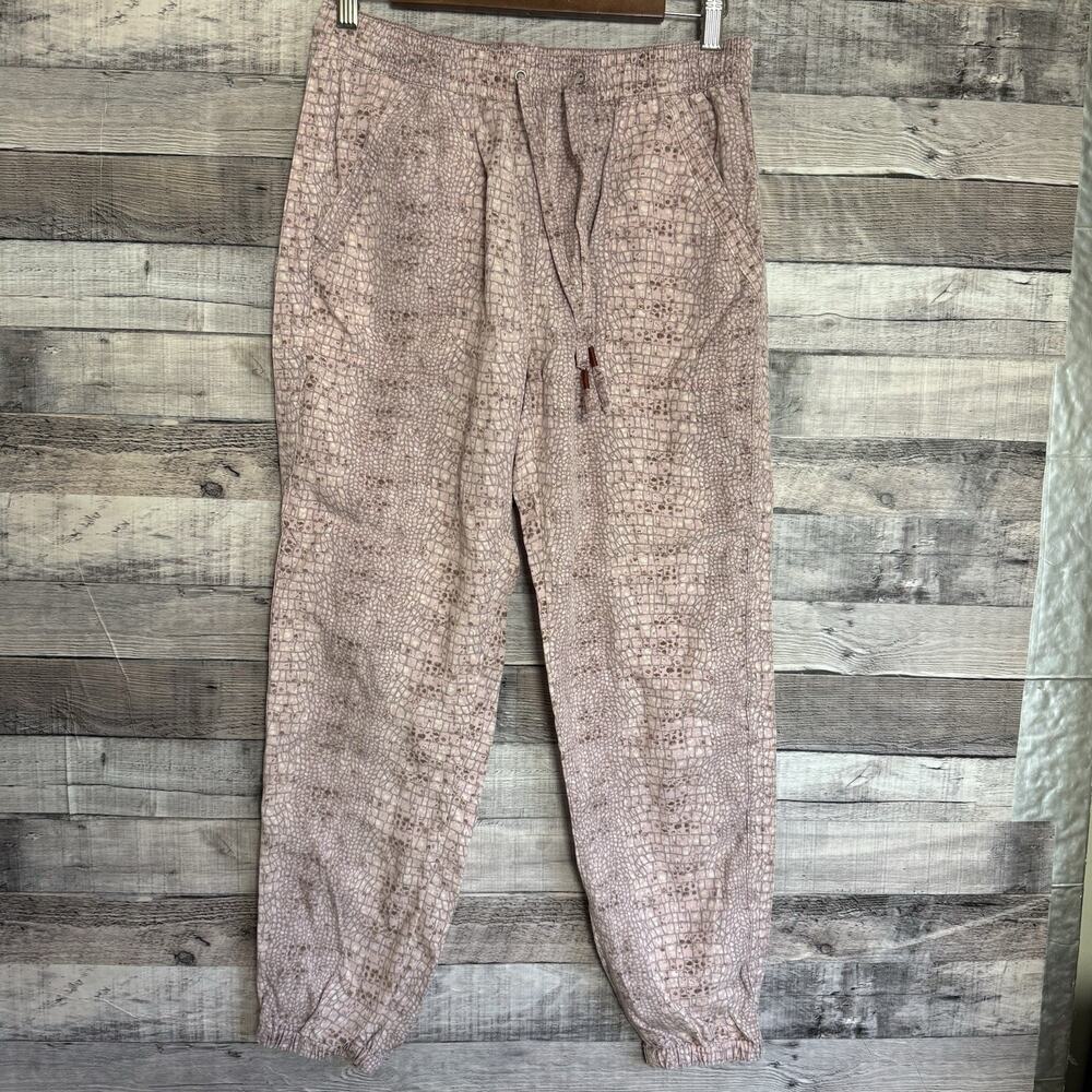 Anthropologie Women’s Pink Orana Jogger Pants Snake Print Size XS Drawstring